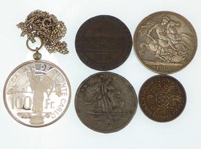 Lot 944 - A Victorian 1900 silver crown with veiled head,...