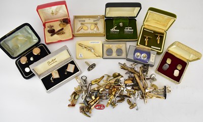 Lot 1337 - Various vintage cufflinks, tie pins, etc.