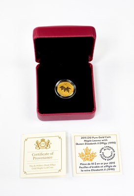Lot 926 - CANADIAN MINT; a mint 2015 ten dollar gold...