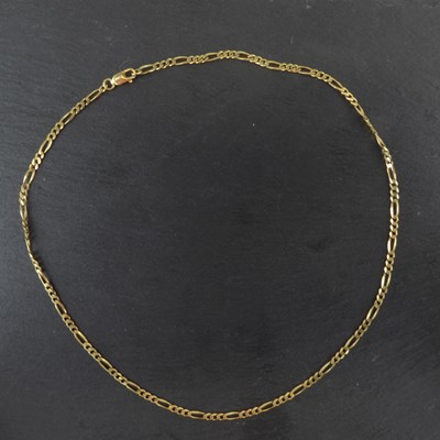 Lot 1248 - A 9ct gold figaro link necklace, length 42cm,...