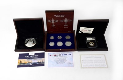 Lot 955 - Three silver proof coin sets comprising...
