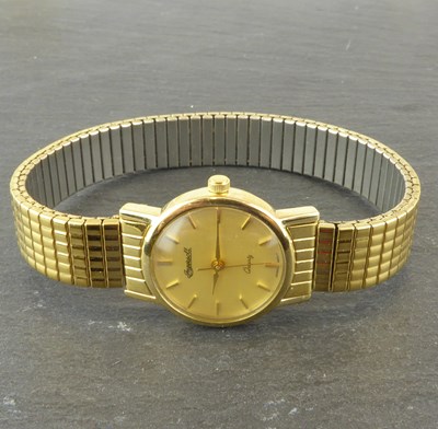 Lot 1399 - INGERSOLL; a ladies' 9ct gold wristwatch, the...