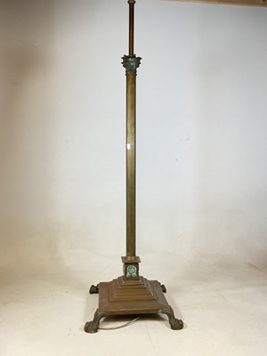 Lot 470 - A 20th century telescopic standard lamp on...