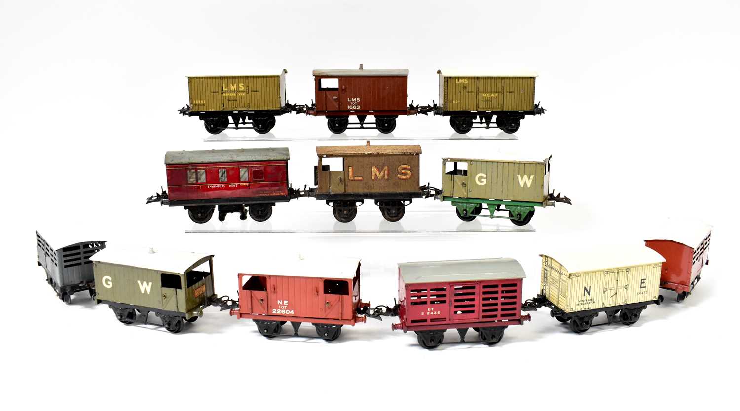 Lot 405 - HORNBY; twelve O gauge vans to include LMS...