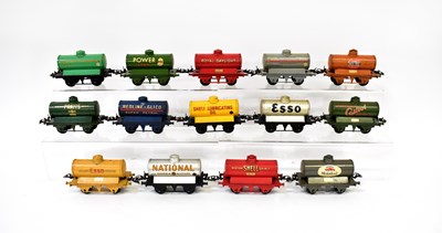 Lot 402 - HORNBY; fourteen O gauge tank wagons...