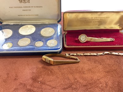 Lot 389 - Two gold plated lady's cocktail watches,...