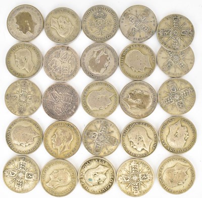 Lot 941 - Twenty-five two shilling coins, comprising...