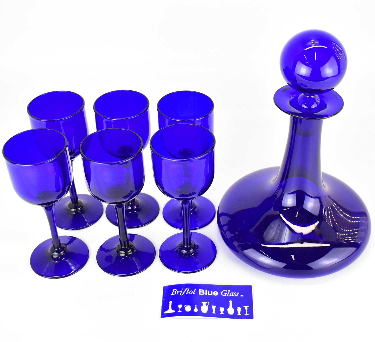 Lot 566 - BRISTOL BLUE GLASS; a mid-20th century ship's...