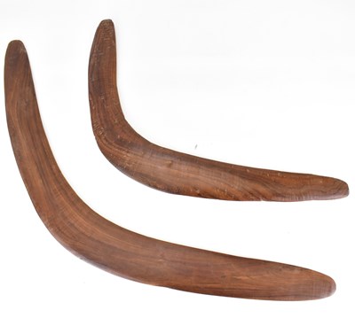 Lot 207 - Two vintage Australian boomerangs, undecorated,...