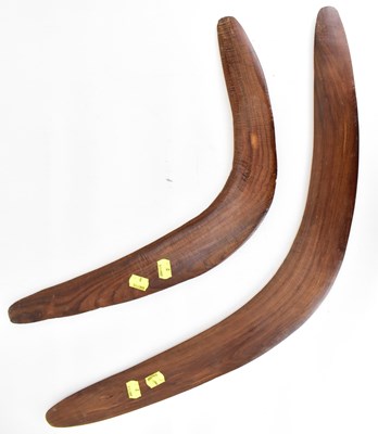 Lot 207 - Two vintage Australian boomerangs, undecorated,...