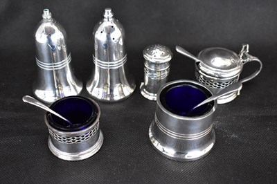 Lot 912 - An Elizabeth II hallmarked silver three-piece...