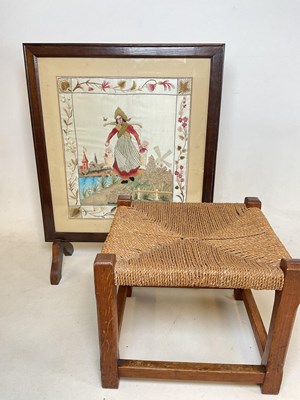 Lot 534 - A Dutch silk tapestry fire screen and a Thebes...