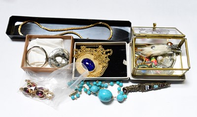 Lot 1344 - A quantity of costume jewellery to include a...
