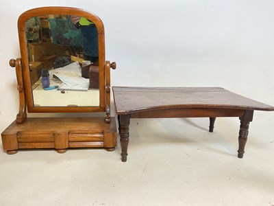 Lot 510 - A Georgian oak bed tray and a walnut dressing...