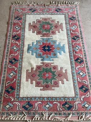 Lot 437 - A vintage Indian Durhi style rug, 192cm x 126cm.