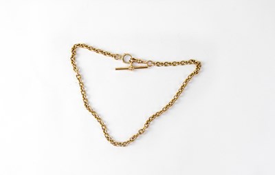 Lot 1387 - A 15ct yellow gold Albert watch chain with...