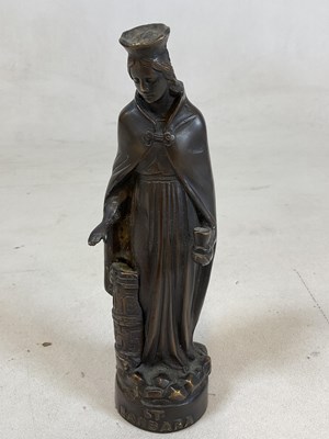 Lot 221 - A bronze figure of St Barbara, height 22cm