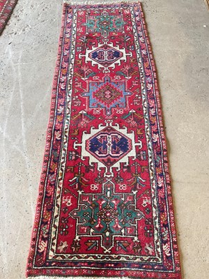 Lot 458 - A small Karadja runner, 187cm x 65cm.