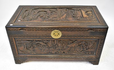 Lot 46 - An early 20th century Oriental carved camphor...