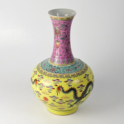 Lot 354A - A 20th century Chinese Famille Jaune baluster...
