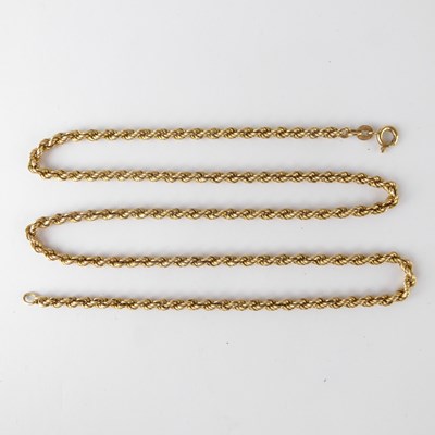 Lot 1250 - A 9ct gold rope twist necklace, length 53cm,...