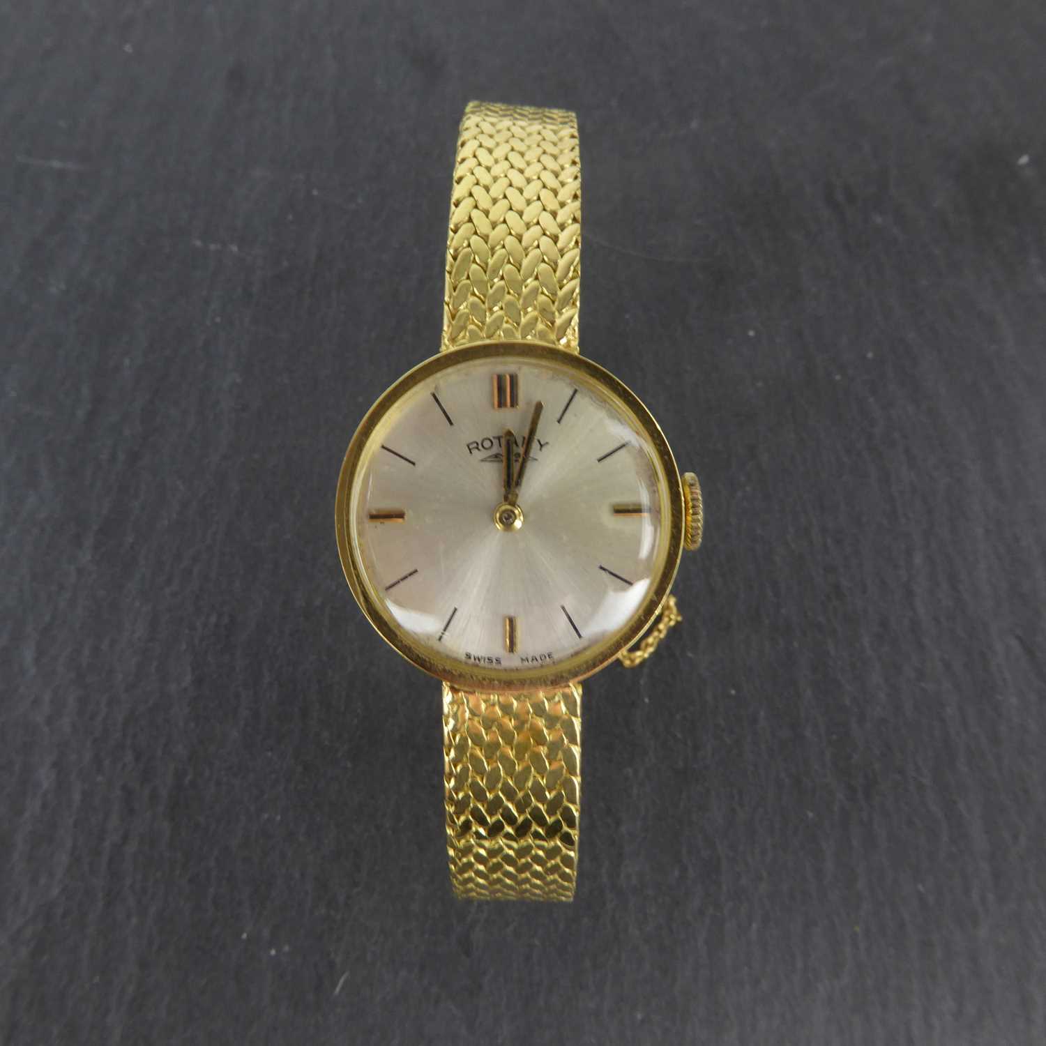 Lot 1413 - ROTARY; a ladies' vintage 18ct gold wristwatch,...