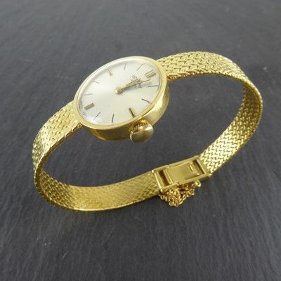 Lot 1413 - ROTARY; a ladies' vintage 18ct gold wristwatch,...