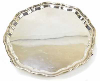 Lot 1064 - VINERS; a George V hallmarked silver salver