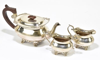 Lot 1068 - CHARLES S GREEN; a George V hallmarked silver three piece tea service