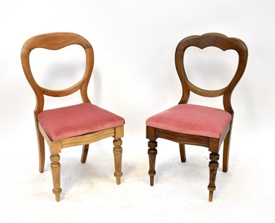 Lot 39 - Two pairs of Victorian balloon back dining...