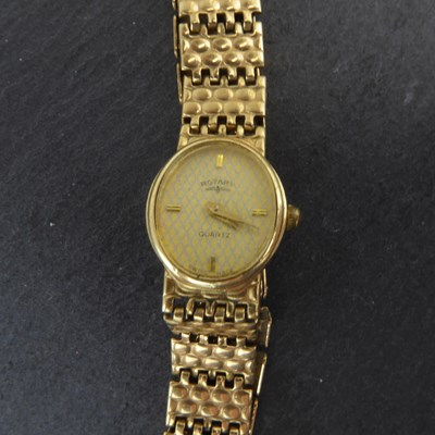 Lot 1410 - ROTARY; a ladies' 9ct gold wristwatch, the...