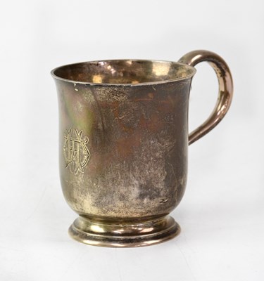 Lot 879 - A Victorian silver Christening mug with scroll...