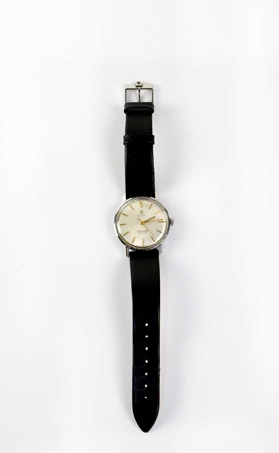 Lot 1405 - OMEGA; a Seamaster DeVille wristwatch, the...