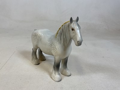 Lot 240 - BESWICK; a grey shire horse with yellow...