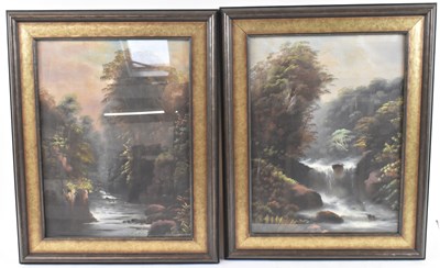 Lot 187 - UNATTRIBUTED; a pair of oils on board, rural...