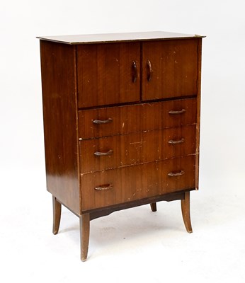Lot 16 - A vintage walnut veneered side cabinet with...