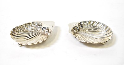 Lot 859 - A pair of Edward VII hallmarked silver shell...