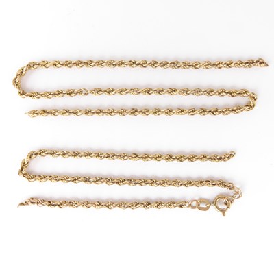 Lot 1252 - A 9ct gold rope twist necklace (af), approx. 3.1g