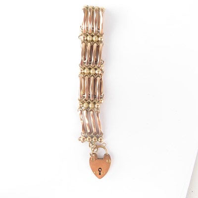 Lot 1164 - A 19th century 9ct rose gold four bar gate...