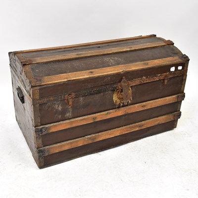 Lot 179 - A late 19th century wooden faux leather...