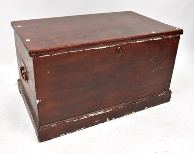 Lot 164 - An early 20th century stained pine chest with...