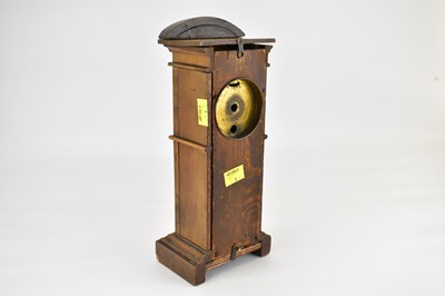 Lot 242 - A miniature walnut longcase clock, height 28cm,...