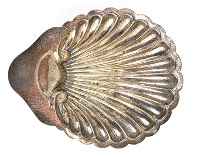 Lot 860 - An Edwardian hallmarked silver shell dish,...