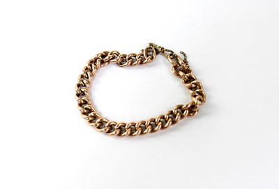 Lot 1175 - A 9ct gold curb link bracelet, stamped 9ct,...