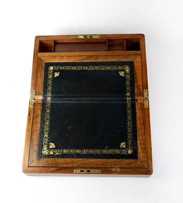 Lot 167 - A Victorian walnut brass bound writing slope...