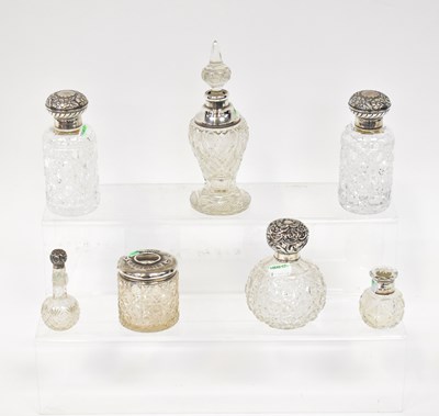 Lot 885 - A harlequin set of silver-topped cut glass...