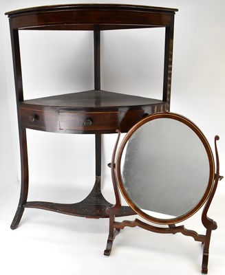 Lot 114 - A 19th century mahogany corner washstand with...