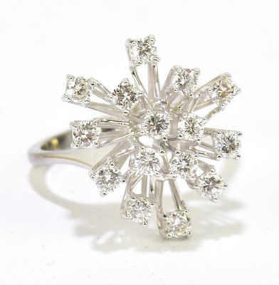 Lot 905B - A white metal diamond set fifteen stone...