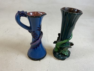 Lot 243 - Two pottery vases, an Aller Vale green bird...