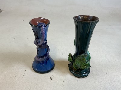 Lot 243 - Two pottery vases, an Aller Vale green bird...